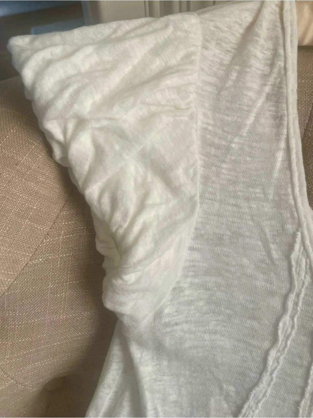 Free People White Scoop Neck Ruffle Sleeve Top  NEW W/ TAGS!